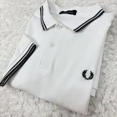 フレッドペリー M3600 ポロシャツ ホワイト　XL 半袖 鹿の子のサムネイル