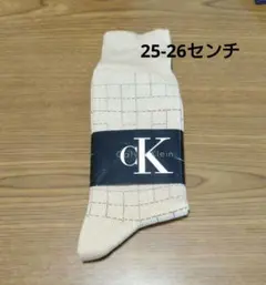 Calvin Klein チェック柄ベージュソックス