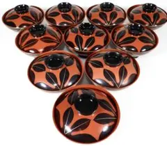 輪島塗 木製漆器 沈金 葉 蓋椀 吸物椀 汁椀 10客 - メルカリ