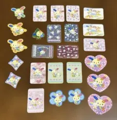 【平成レトロ】ウサハナ　フレークシール25枚 訳ありおまけシール11枚付き