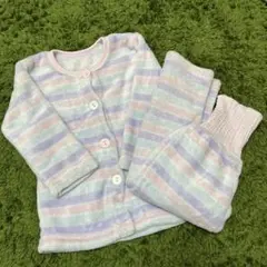 【美品】ストライプ柄フリースパジャマセット　90センチ　ベビー