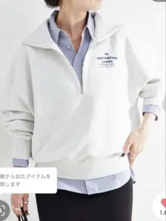 ウォッシャブル / ハーフジップテリービッグドルマンプルオーバーのサムネイル