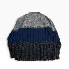 レア 90s~00s ヴィンテージ 異素材編み レースアップ ギミックニット