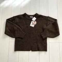 新品 FLASHBLUE クルーネック ニット ブラウン 茶色 M しまむら