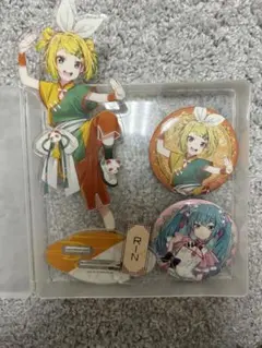 初音ミク＆ピアプロキャラクターズあたり付きビビット缶バッジ 鏡音