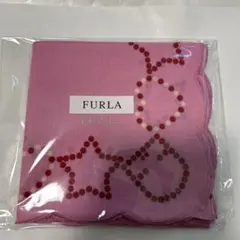 【新品未使用】FURLA ピンク ハンカチ スカラップ