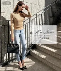 岡部あゆみさんコラボ スリムストレートデニム [M3941] ライトブルー