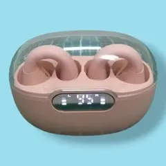 『スリーコインズ』ワイヤレスイヤホン イヤーカフ Bluetooth ピンク色のサムネイル