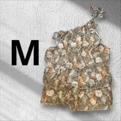 一点物✨️ 花柄フリルチュニック 【M】 肩あき トップス キャミ 古着