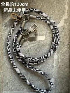 スマホショルダーストラップ 白黒ストライプ