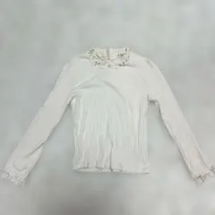 axes femme ビジュー装飾リブカットソー 長袖