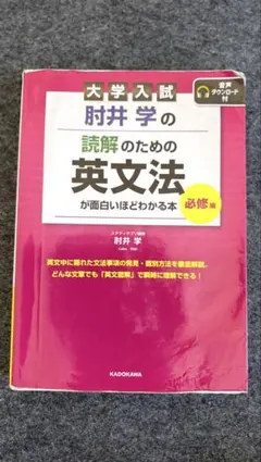 大学入試 肘井学の 読解のための英文法が面白いほどわかる本