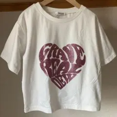 INGNI イング　グリッターハートロゴショートTシャツ　ピンク