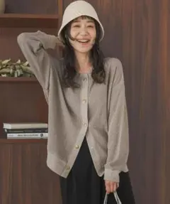 新品◆DOORS◆タックフライスカーディガン《GREGE》◆ アーバンリサーチ