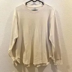ユニクロ ワッフルロンT M ナチュラル 美品 サーマル 長袖 春服
