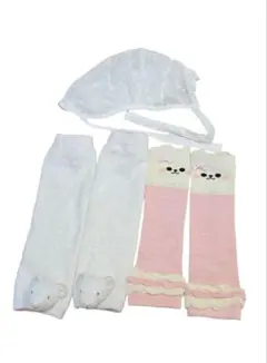 ジェラピケ ベビーレッグウォーマー セット ヘッドカバーオマケ 80サイズ