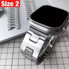 Apple Watch Hバンド ステンレス シルバー ラグジュアリー　S2