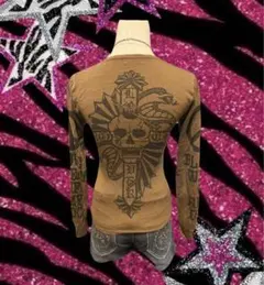 y2k スカル　クロス　薄手ニット　平成ギャル　パンク　グランジ　ロック