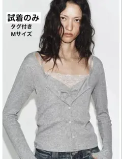 新品 ZARA レーストップコントラストジャケット グレーマール S - メルカリ