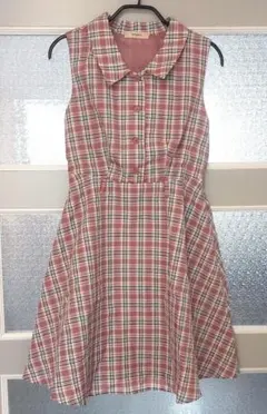 titiy&co ノースリーブワンピース ピンクチェックM