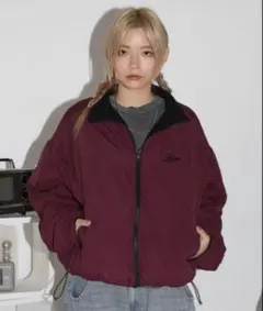 MSG ナイロン リバーシブルドローコード　ブルゾン ワインレッド