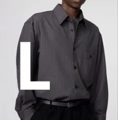 ツイルワークオーバーサイズシャツ ダークグレイ UNIQLOU 2025aw