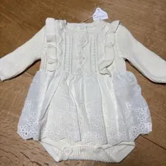 みう様専用⭐︎新品　mamaraku フリル付きベビードレス アイボリー