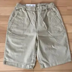 ユニクロ　ベージュ ストレッチイージーショートパンツ　半ズボン　160cm