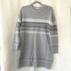 GLACIER グレー　ニット　ワンピース