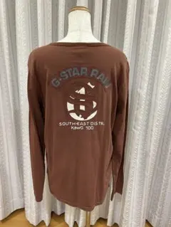新品・未使用【G-STAR RAW】 Lサイズ ブラウン Vネックカットソー