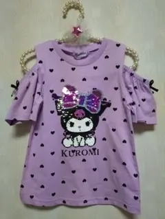 新品KUROMI パープル Tシャツ120