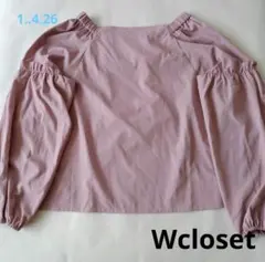 【Wcloset】フリーサイズ　ピンク　ブラウストップス
