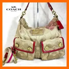 COACH コーチ ポピー 20383 2WAYバッグ チャーム3個 ゴールド - メルカリ
