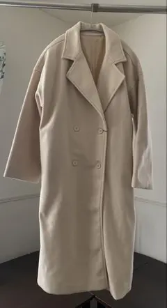 fifth ライトベージュ ダブルボタン ロングコート M