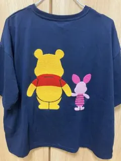 【新品】ディズニー　くまのプーさん　半袖Tシャツ　サガラ刺繍　L