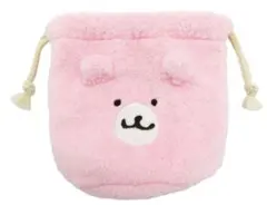 【新品未使用】ちいかわ フェイス巾着 くまさんポシェット ピンク