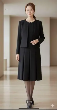 コシノジュンコ ブラックフォーマル 9号 喪服 礼服 ワンピース　セットアップ