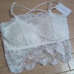 訳あり アイボリー レース ストラップ ブラトップ