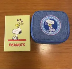 【新品未使用品】PEANUTS スヌーピーデニム調ポーチとステーショナリーセット