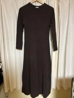 DRESSTERIOR ブラウン ニットワンピース 長袖