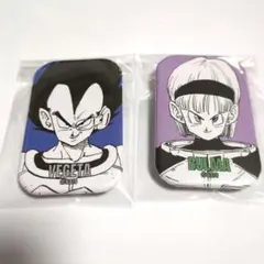 ドラゴンボール　スクエア缶バッジコレクション　ベジータ＆ブルマ