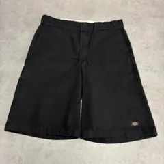 Dickies　膝丈　ワークショーツ　W35　ブラック　ストライプ　ツイル　古着のサムネイル
