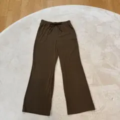 GU リブ プルオンパンツ　ブラウン