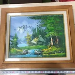 サービス品　油彩　絵画　肉筆　風景画　美術品　インテリア　額縁