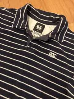 【美品】Canterbury ラガーシャツ グレー/ネイビー ✧美品✧CANTERBURY ラガーシャツ ボーダー柄 ネイビー グレー XS