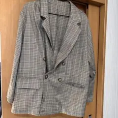チェック柄ダブルボタンジャケット