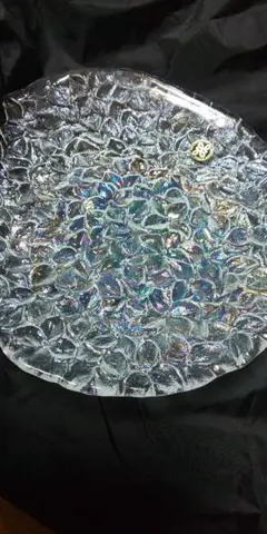 昭和レトロHOYA ガラス皿 プレート 花柄 ペアのサムネイル