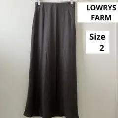 LOWRYSFARM サテンフレアスカート チャコールグレー