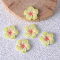 P1070小(2個)ネイルパーツ 黄色 プルメリア ハイビスカス デカパーツ 夏