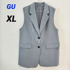 GU テーラードベスト ジレ グレー オーバーサイズ 大きいサイズ XL LL